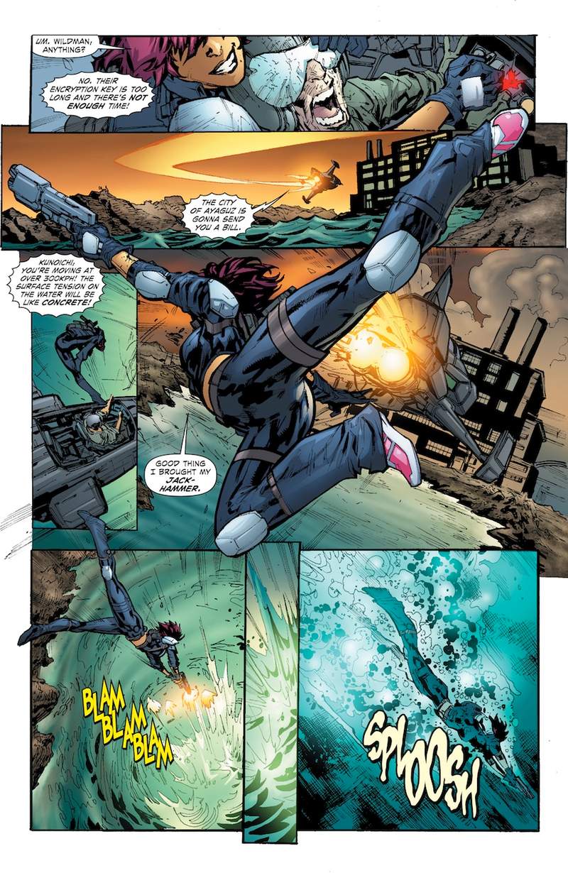 Illustration for article titled First Pages of DC Comics' High-Tech Blackhawks Series